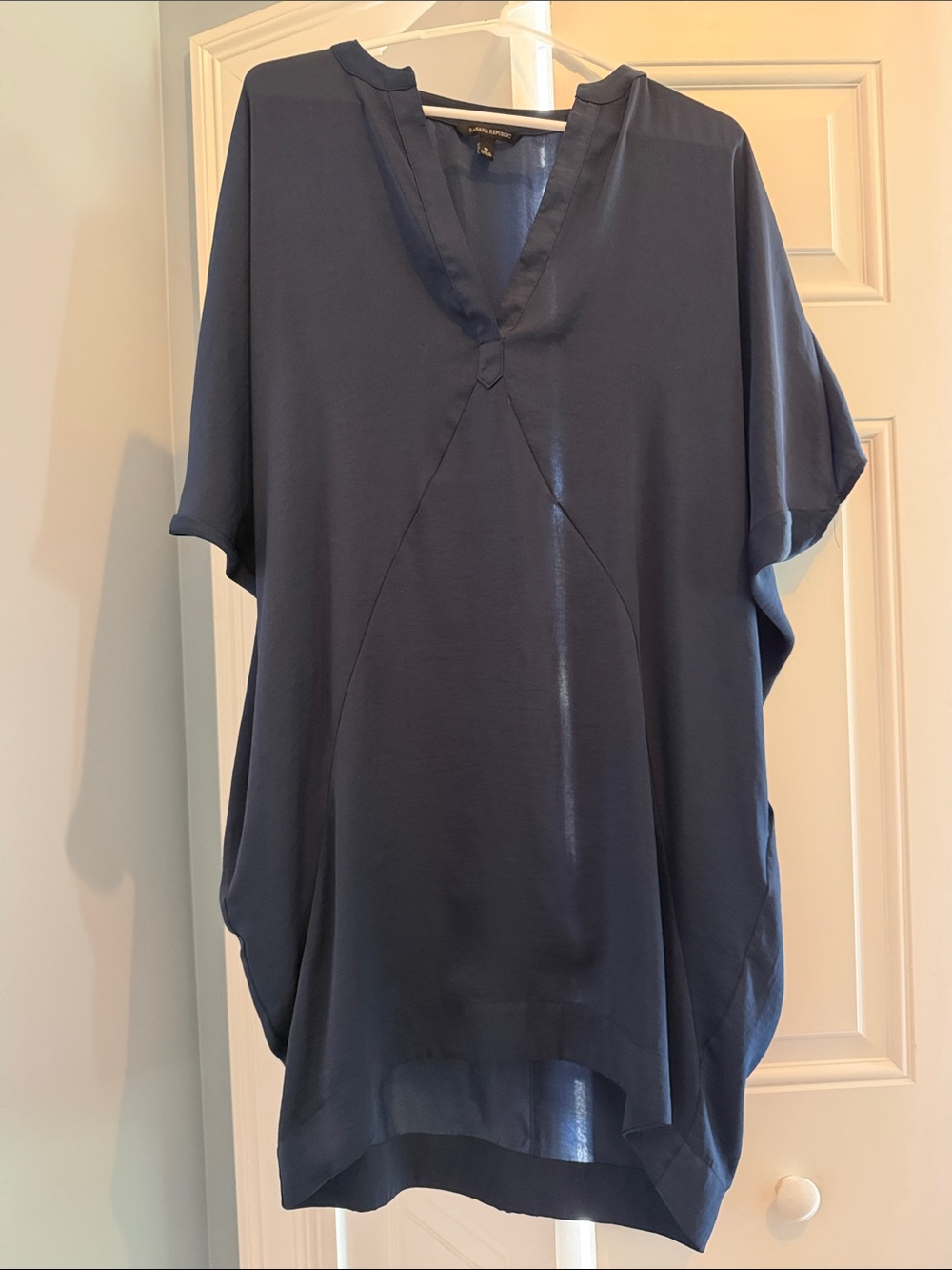 Banana Republic Navy V-Neck Draped Mini Dress